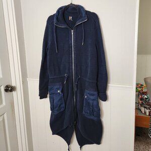 FREE PEOPLE Navy Surplus Thick Cardigan Sweater Jacket
